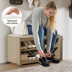 Fortune Candy 27.6'' Length Storage Cabinet with 2 Tier Shoe Rack (Camel Yellow)