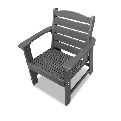 Modern HDPE Patio Dining Chair, Weather Resistant, for Outdoor, Garden, Yard, Lawn (Grey, 1 Piece - Chair)