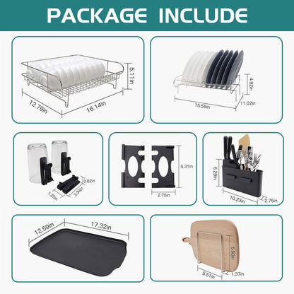 Fortune Candy Metal 18.89'' Width Multifunctional 2-Tier Dish Drying Rack