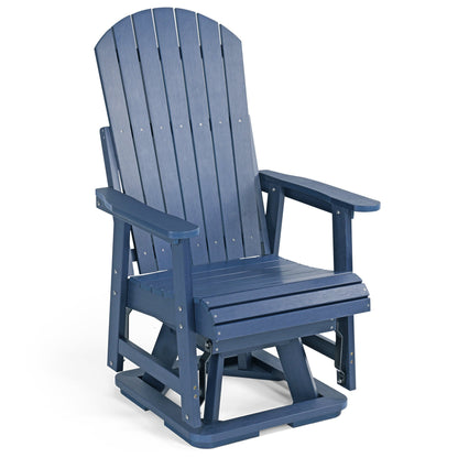 Poly Lumber Swivel Patio Glider, Durable HIPS Material, Weather Resistant, for Outdoor, Patio, Porch, Yard (Navy Blue)