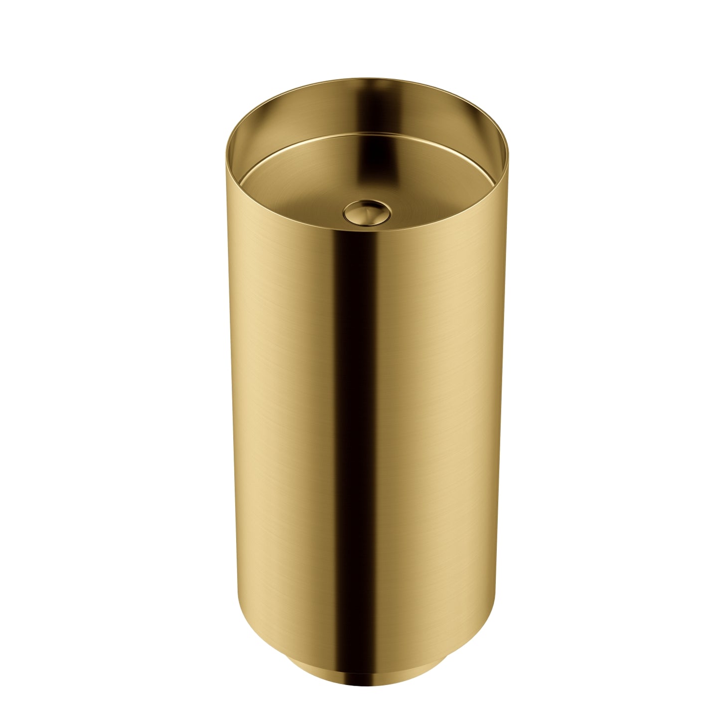 Fortune Candy 32.68'' Tall Round Stainless Steel Pedestal Sink Basin (Gold)