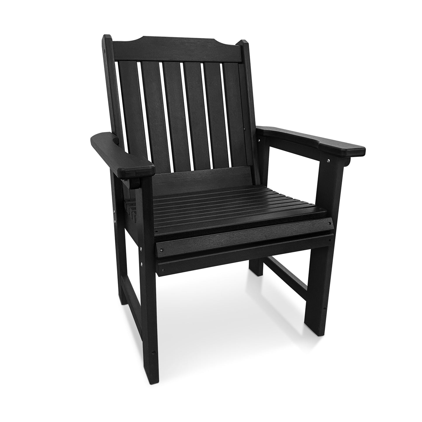 HDPE Patio Dining Chair, Outdoor Chair with 18/8 Stainless Steel Hardware, Heavy Duty 600 LBS, for Outdoor Patio Garden Yard (Carbon Black)