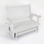 Fortune Candy Poly Lumber Patio Glider  2 Seater with Ergonomic Deep Seat, High Backrest, Cup Holders, for Outdoor Garden, Yard, or Deck