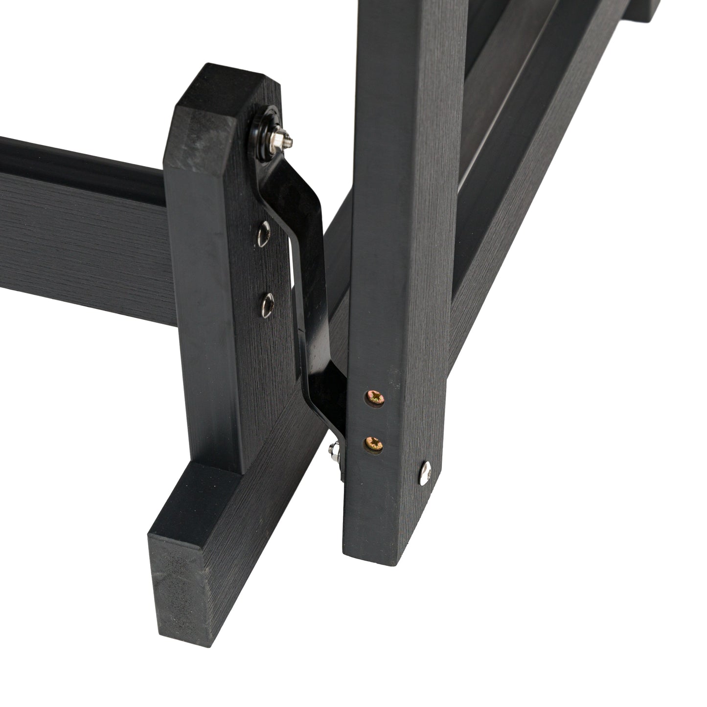 Fortune Candy 1-Person Poly Lumber Patio Glider, with Cup Holders, High Backrest and Deep Contoured Seat, HIPS Material (Matte Black)