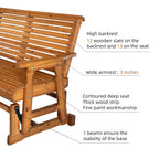 Fortune Candy 2 Person Wooden Patio Glider with High Roll Back