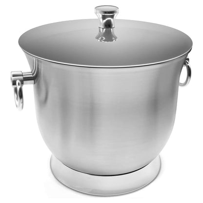 Fortune Candy 3.3 L Insulated Ice Bucket - Double Walled Stainless Steel Ice Bucket with Ice Tongs and Lid